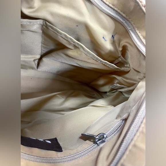 The Sak Beige Crocheted Purse with round wooden handle - Picture 3 of 3